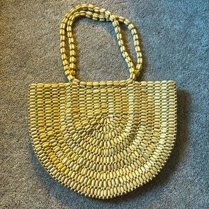 Tan beaded purse